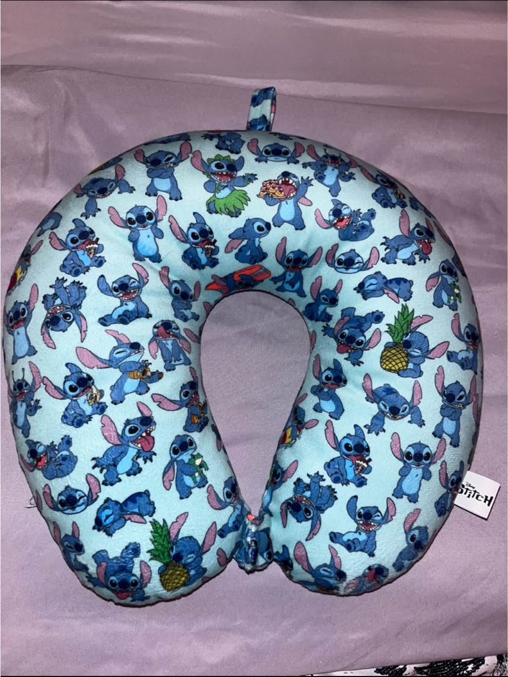 Disney Blue Lilo & Stitch Pattern Travel Neck Pillow
